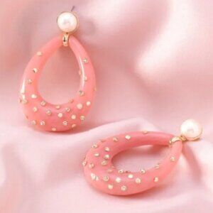 Stella and Dot Bisou Pink Statement Earrings